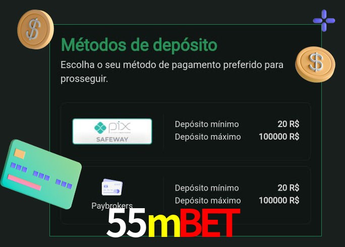 O cassino 55mbet oferece uma grande variedade de métodos de pagamento